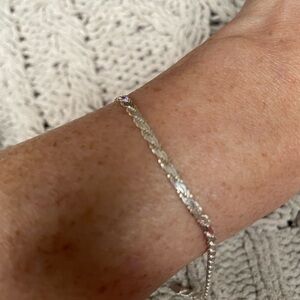 Sterling Silver Rope Link Bracelet - Silver
